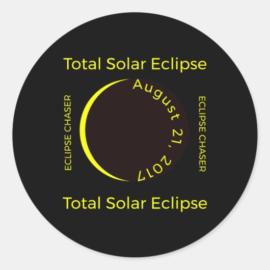 #34;eclipse chaser#34; Total 太陽の Eclipse Aug 201 ラウンドシール (正面)