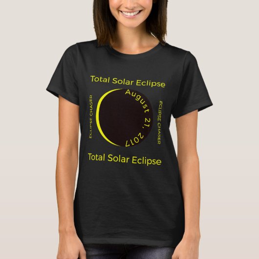 #34;eclipse chaser#34; Total 太陽の Eclipse Aug 201 Tシャツ (正面)