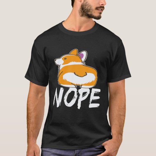 34 Nope - コーギー Tシャツ (正面)