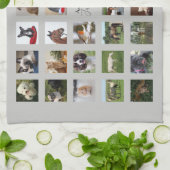 34 PHOTO COLLAGEで色を編集できる – 任意の大事な行事 キッチンタオル (折り畳み)