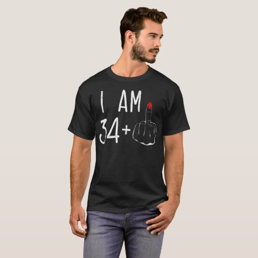 34 Plus 1中指35誕生日F Tシャツ (正面フル)