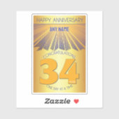 34 Year | Golden Ray 12 Step CUSTOM NAME シール (シート)