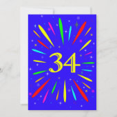 34th誕生日パーティーの招待状の爆発 招待状 (正面)