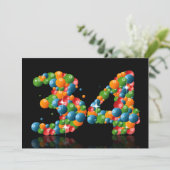 34th誕生日パーティー、泡とボール 招待状 (スタンド正面)