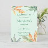 35で咲く – エキゾチックフローラ誕生日 招待状 (スタンド正面)
