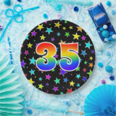35イベント:はっきりした,おもしろい,レインボーカラフル35 ペーパープレート (パーティー)