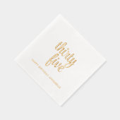 35エレガント誕生日ゴールドフォイルモダンナプキンス 箔ナプキン (右)