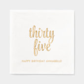 35エレガント誕生日ゴールドフォイルモダンナプキンス 箔ナプキン (正面)