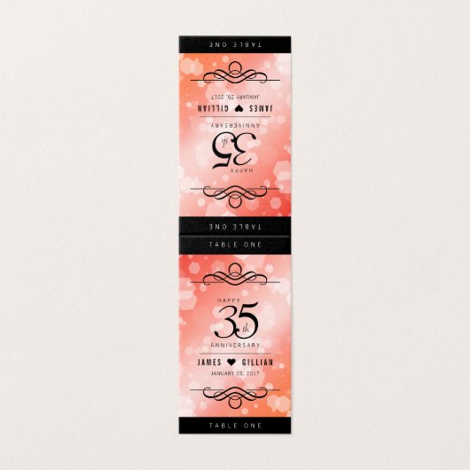 35エレガントthコーラル結婚ズ記念お祝い (外部フラット)