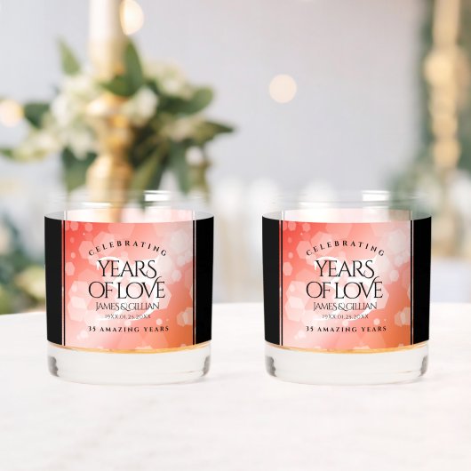 35エレガントthコーラル結婚ズ記念お祝い ウイスキーグラス (インサイチュ (ウェディング))