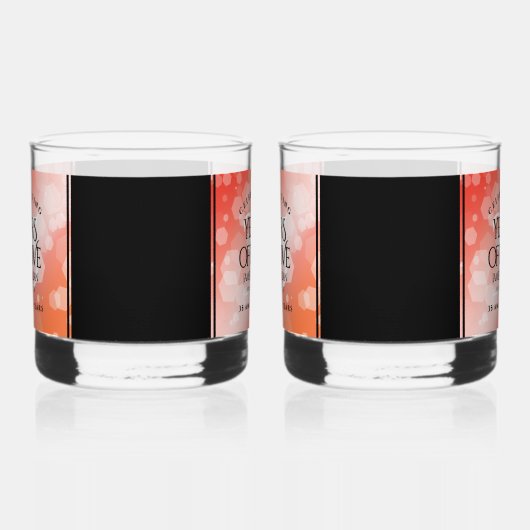 35エレガントthコーラル結婚ズ記念お祝い ウイスキーグラス (左)