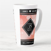 35エレガントthコーラル結婚ズ記念お祝い カフェラテマグ (右アングル)