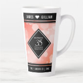 35エレガントthコーラル結婚ズ記念お祝い カフェラテマグ (右)