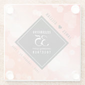 35エレガントthコーラル結婚ズ記念お祝い ガラスコースター (裏面)
