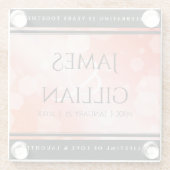 35エレガントthコーラル結婚ズ記念お祝い ガラスコースター (裏面)