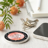 35エレガントthコーラル結婚ズ記念お祝い キーホルダー (側面)