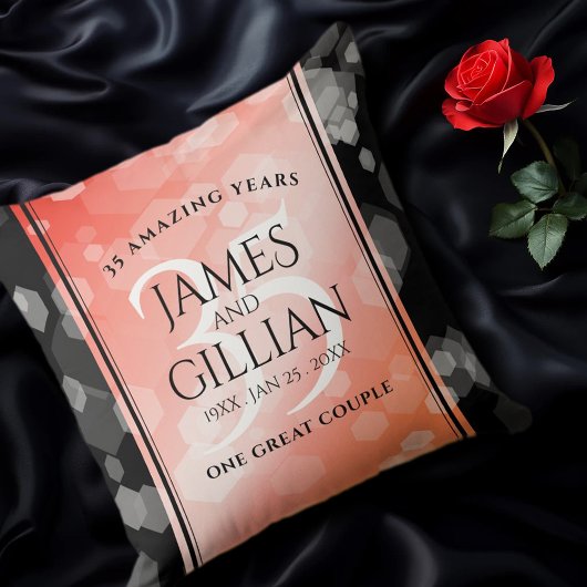 35エレガントthコーラル結婚ズ記念お祝い クッション