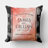 35エレガントthコーラル結婚ズ記念お祝い クッション (正面)