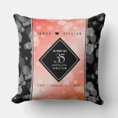 35エレガントthコーラル結婚ズ記念お祝い クッション (正面)