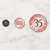 35エレガントthコーラル結婚ズ記念お祝い コンフェッティ (正面)