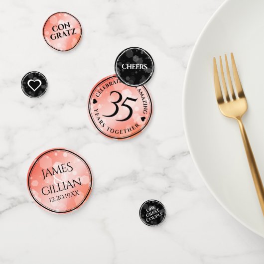 35エレガントthコーラル結婚ズ記念お祝い コンフェッティ (グループ)