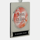 35エレガントthコーラル結婚ズ記念お祝い シルバープレートバナーオーナメント (右)