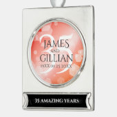 35エレガントthコーラル結婚ズ記念お祝い シルバープレートバナーオーナメント (左)