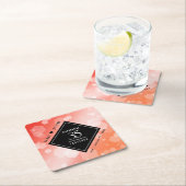 35エレガントthコーラル結婚ズ記念お祝い スクエアペーパーコースター (インサイチュ)