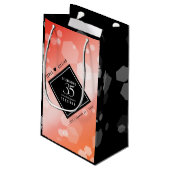 35エレガントthコーラル結婚ズ記念お祝い スモールペーパーバッグ (裏面アングル)