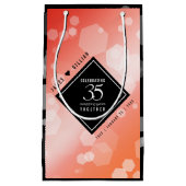 35エレガントthコーラル結婚ズ記念お祝い スモールペーパーバッグ (正面)