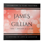 35エレガントthコーラル結婚ズ記念お祝い タイル (正面)