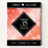 35エレガントthコーラル結婚ズ記念お祝い ノートブック (裏面)