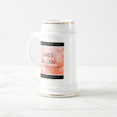 35エレガントthコーラル結婚ズ記念お祝い ビールジョッキ (正面左)