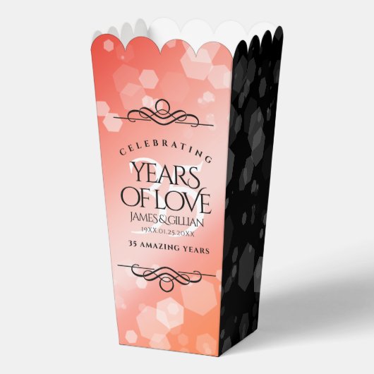 35エレガントthコーラル結婚ズ記念お祝い フェイバーボックス (正面)