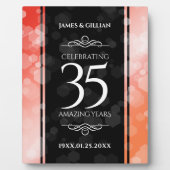 35エレガントthコーラル結婚ズ記念お祝い フォトプラーク (正面)