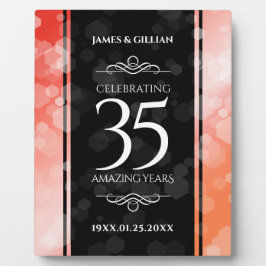 35エレガントthコーラル結婚ズ記念お祝い フォトプラーク