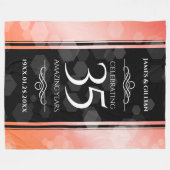 35エレガントthコーラル結婚ズ記念お祝い フリースブランケット (正面(横))