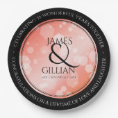 35エレガントthコーラル結婚ズ記念お祝い ペーパープレート (正面)