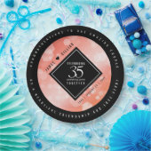 35エレガントthコーラル結婚ズ記念お祝い ペーパープレート (パーティー)