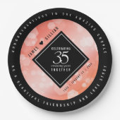 35エレガントthコーラル結婚ズ記念お祝い ペーパープレート (正面)