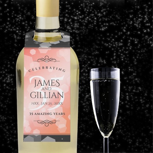 35エレガントthコーラル結婚ズ記念お祝い ボトルネックタグ