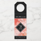 35エレガントthコーラル結婚ズ記念お祝い ボトルネックタグ (正面)