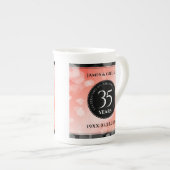 35エレガントthコーラル結婚ズ記念お祝い ボーンチャイナマグカップ (正面右)