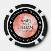 35エレガントthコーラル結婚ズ記念お祝い ポーカーチップ (裏面)