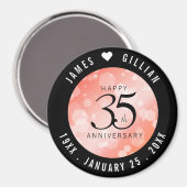 35エレガントthコーラル結婚ズ記念お祝い マグネット (正面/裏面)