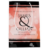 35エレガントthコーラル結婚ズ記念お祝い ミディアムペーパーバッグ (正面)