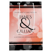 35エレガントthコーラル結婚ズ記念お祝い ミディアムペーパーバッグ (裏面)