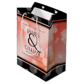 35エレガントthコーラル結婚ズ記念お祝い ミディアムペーパーバッグ (裏面アングル)