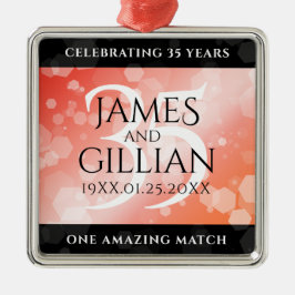 35エレガントthコーラル結婚ズ記念お祝い メタルオーナメント