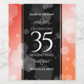 35エレガントthコーラル結婚ズ記念お祝い ワインラベル (シングルラベル)